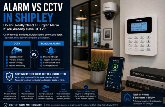 Shipley Burglar Alarms vs CCTV Guide: Do You Really Need a Burglar Alarm If You Already Have CCTV?