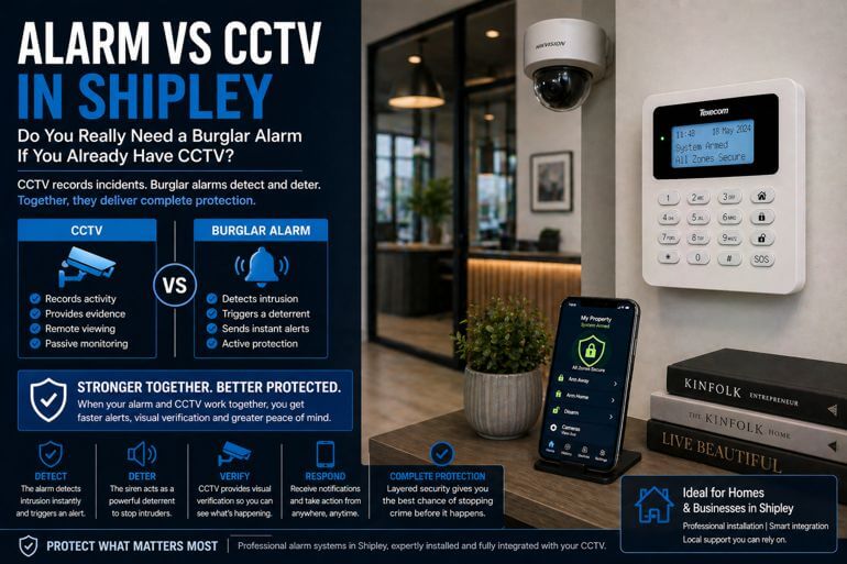 Shipley Burglar Alarms vs CCTV Guide: Do You Really Need a Burglar Alarm If You Already Have CCTV?