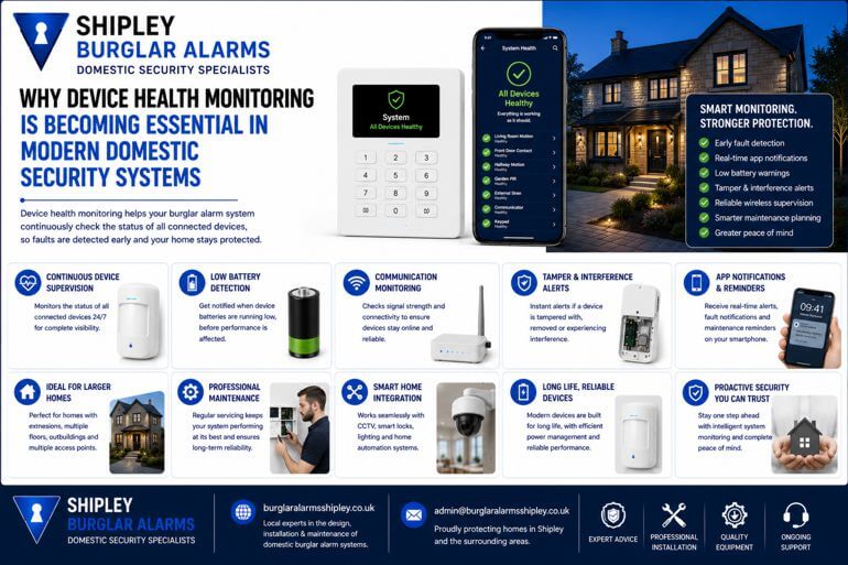 Shipley Burglar Alarms: Why Device Health Monitoring Is Becoming Essential In Modern Domestic Security Systems