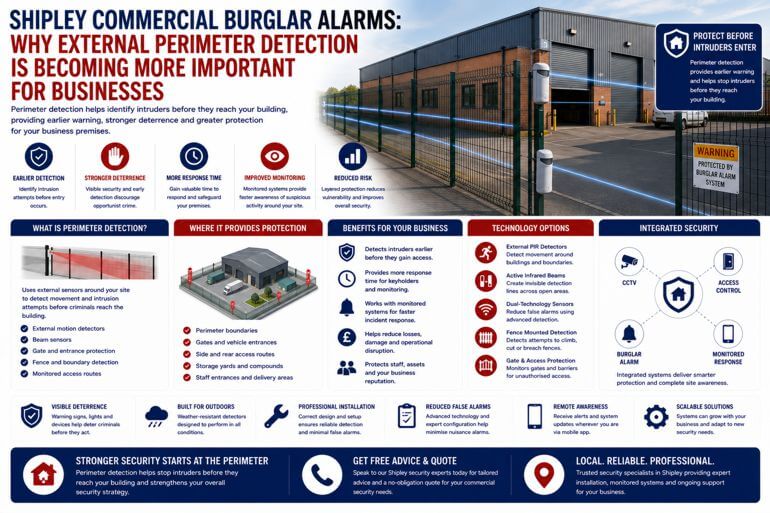 Shipley Commercial Burglar Alarms: Why External Perimeter Detection Is Becoming More Important for Businesses